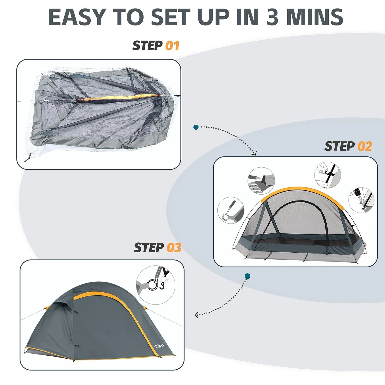 2-Person Lightweight Waterproof Camping Tent – Easy Setup