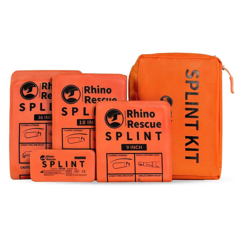 Rhino Rescue 4-Piece Emergency Splint Kit – Lightweight & Reusable