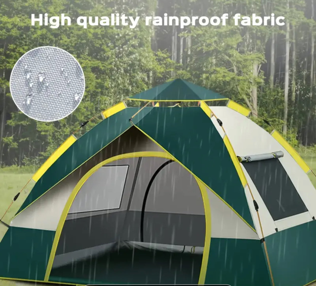 Compact Pop-Up Tent 3–4 People – Waterproof & Sun Protected
