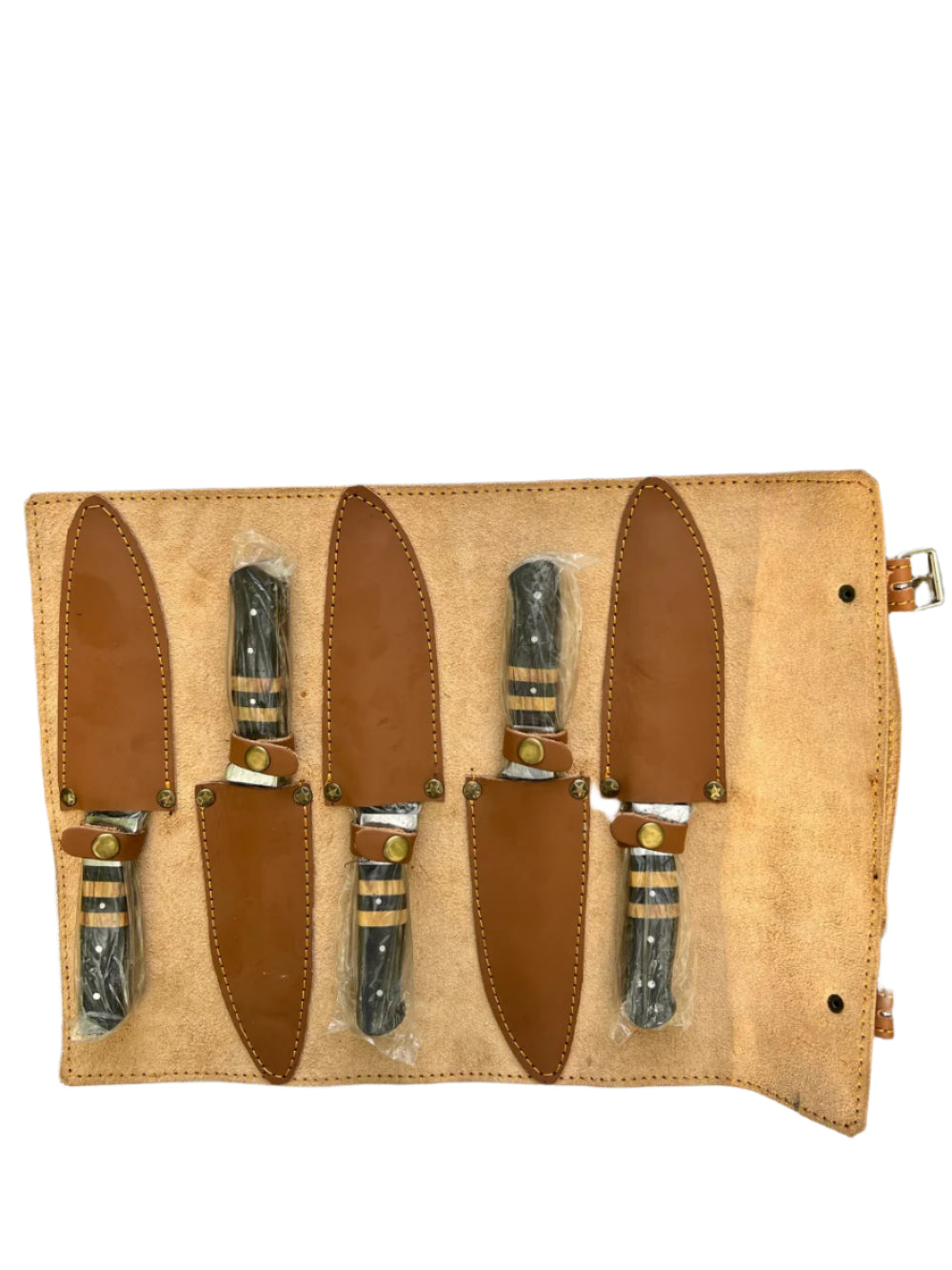 5 Piece Steak Set - Olive Wood & Pakkawood Handles