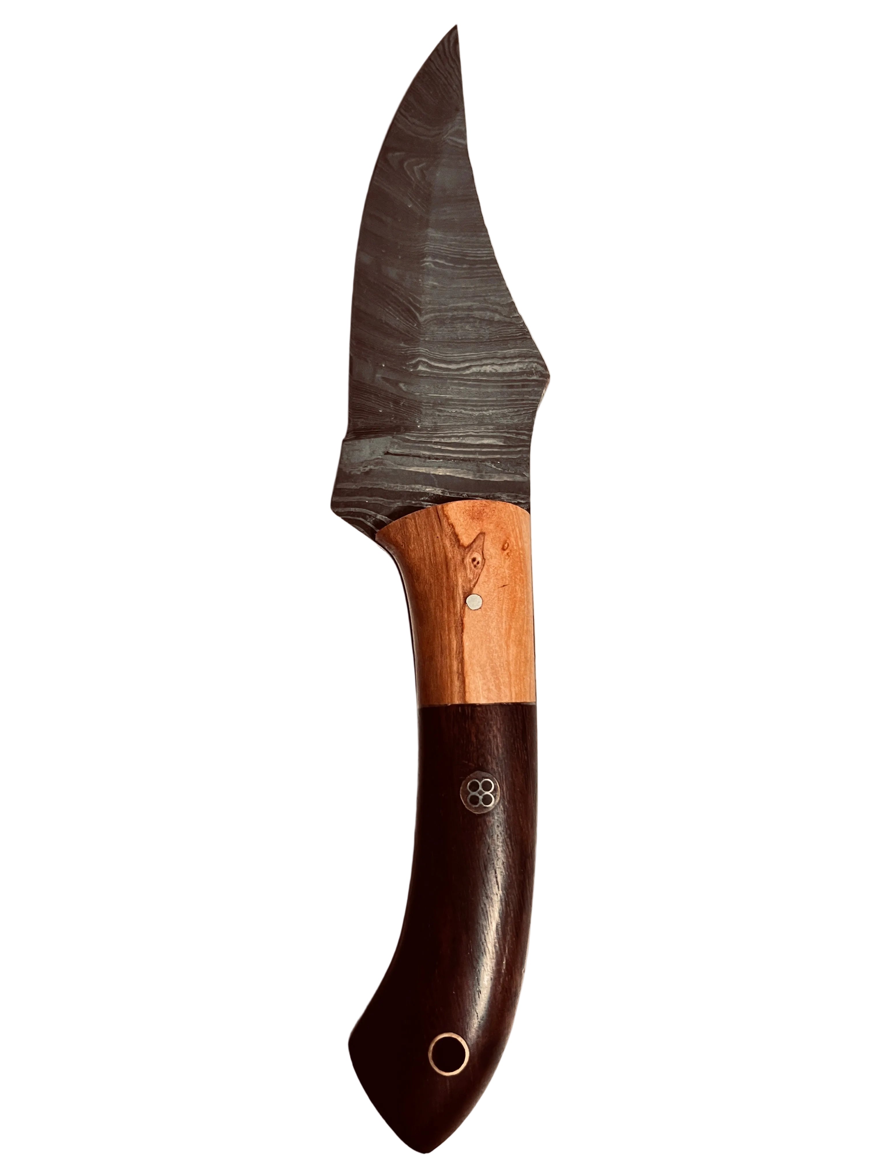 Handmade Damascus Steel Knife with Leather Sheath