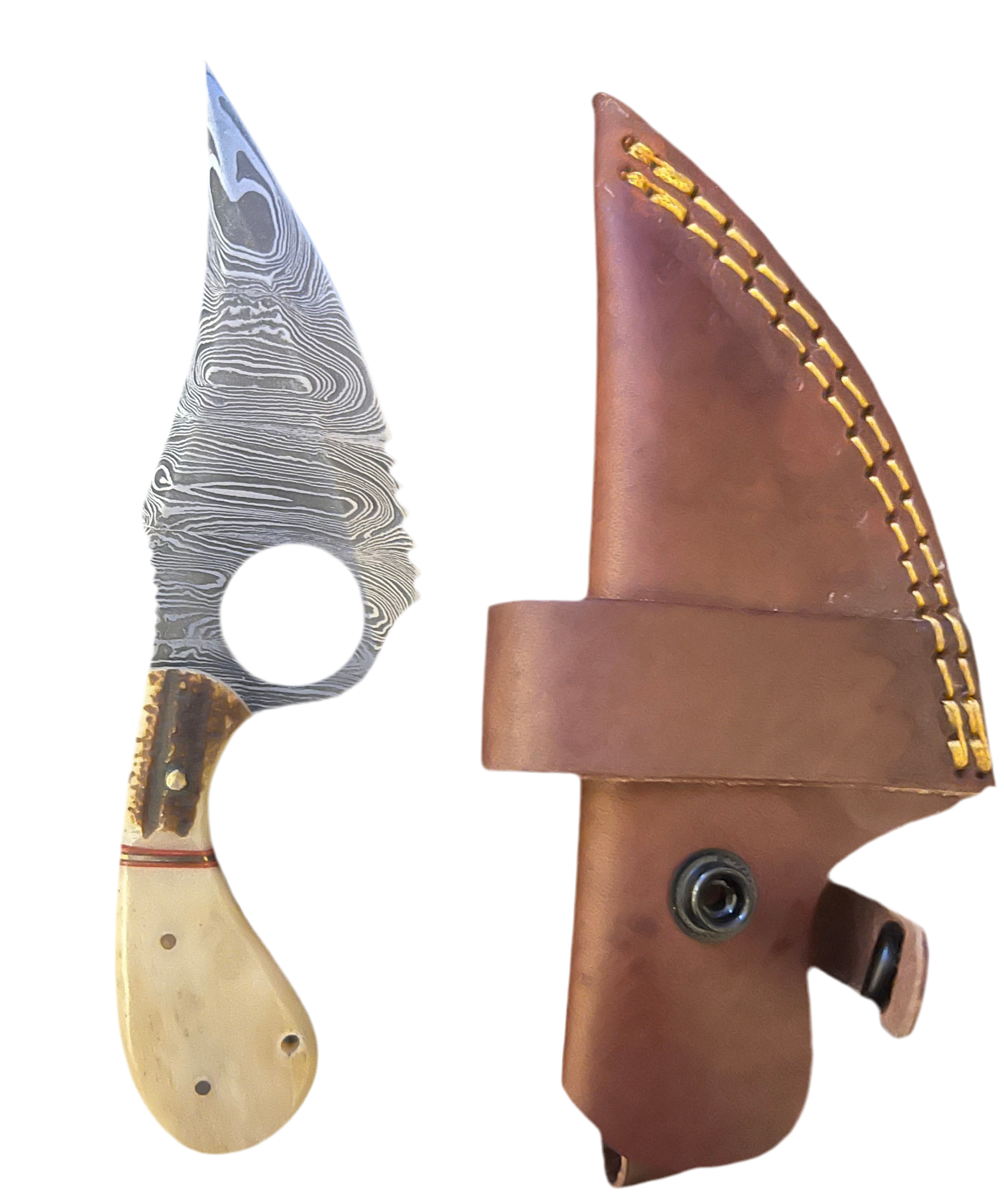 Karambit-Style Damascus Knife – Tactical & Handcrafted