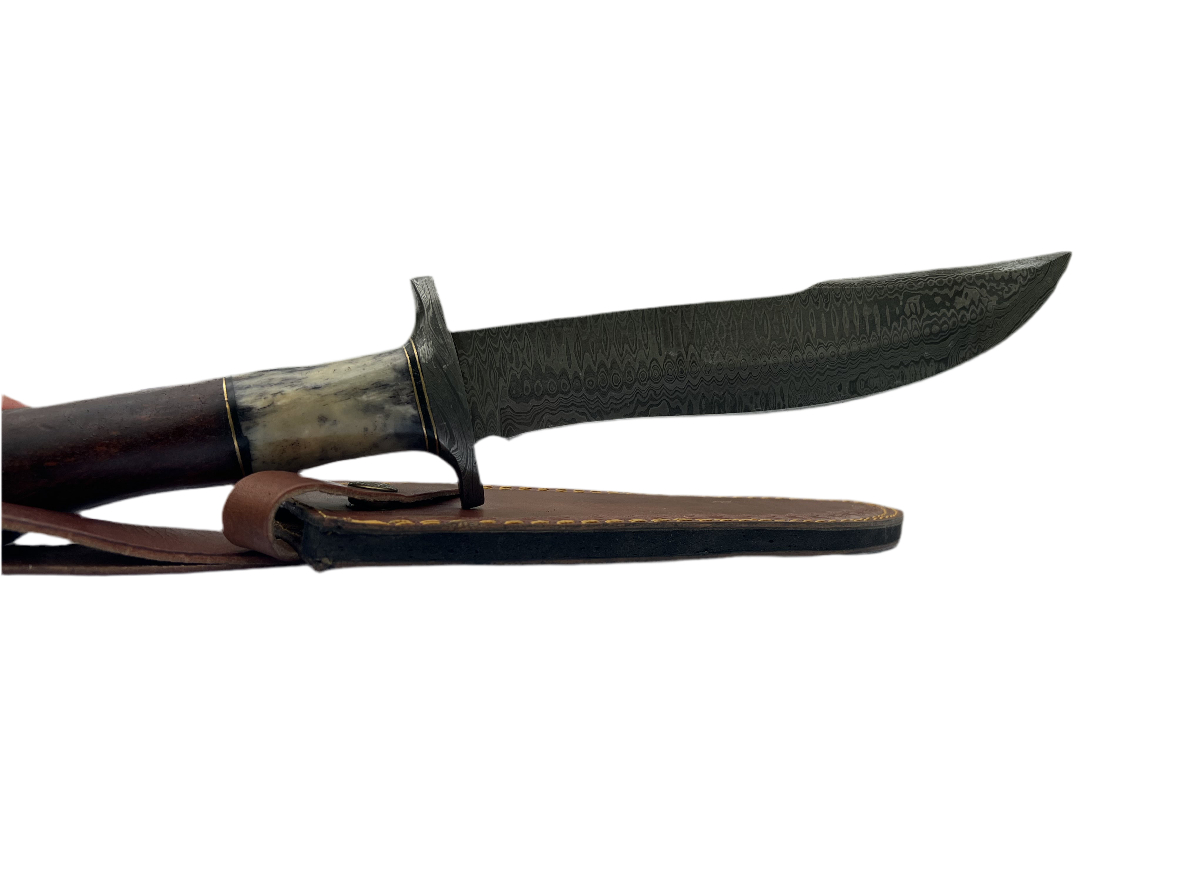 Handmade Damascus Steel Hunting Knife with Sheath