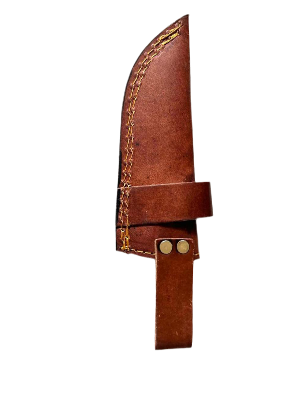 Texas Damascus Knife – Handmade Fixed Blade with Leather Sheath