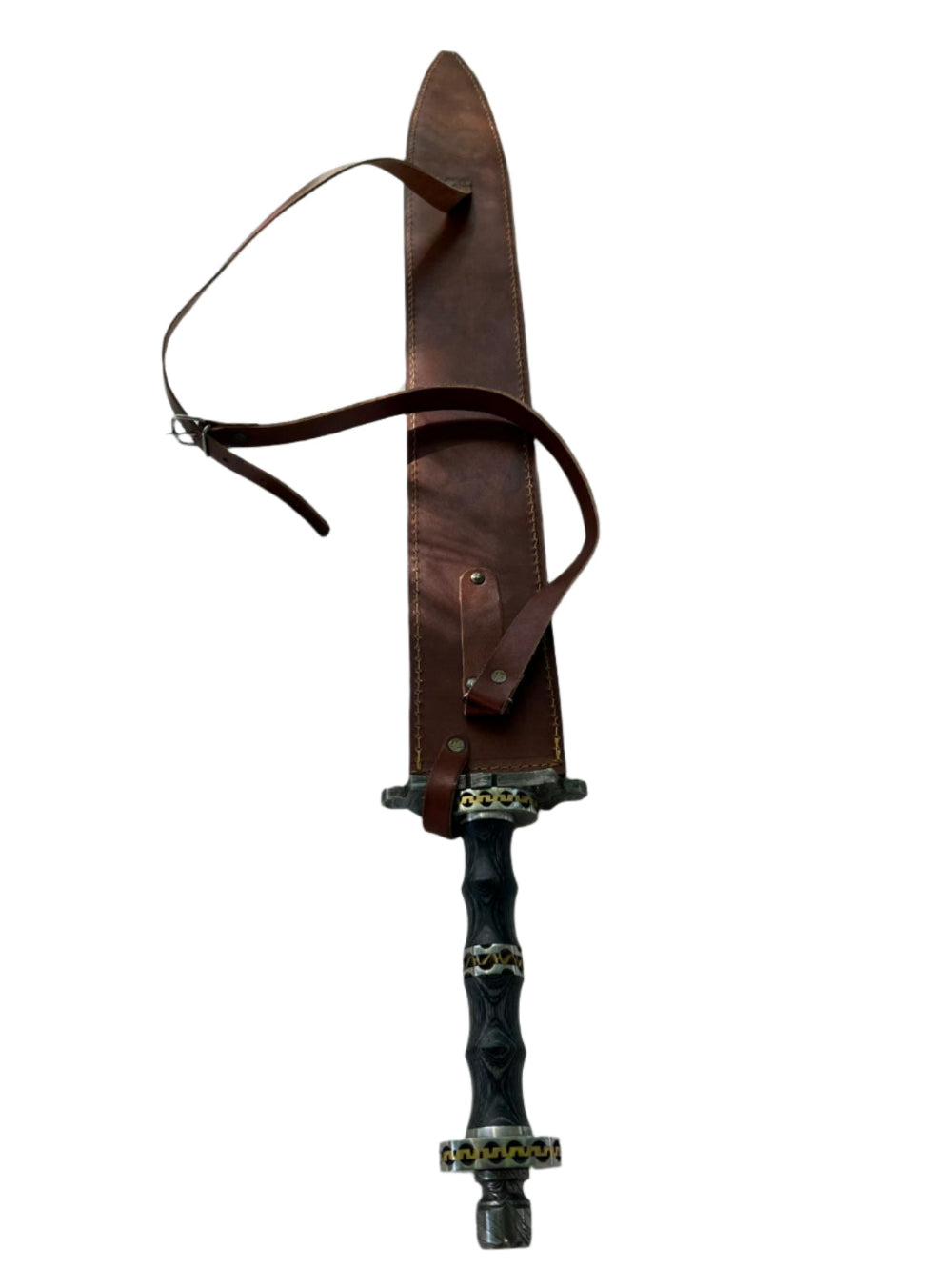 Hand-Forged Damascus Outdoor Tool | Blackwood Handle + Sheath