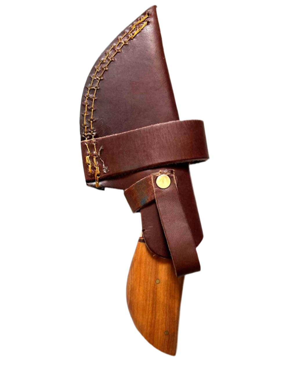 Handmade Hunting Knife – Hammered Blade with Wood & Bone Handle