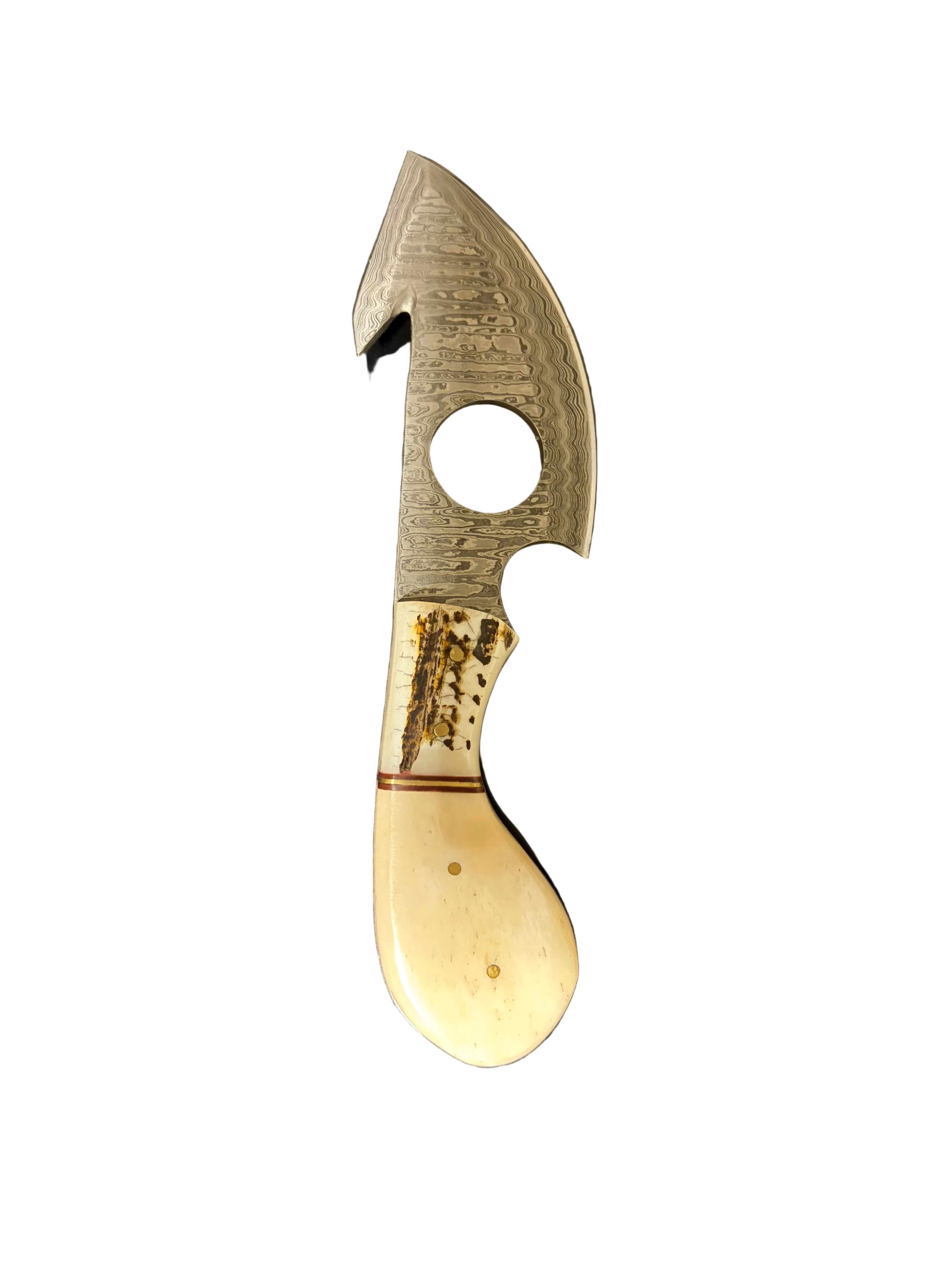 Damascus Talon Hunter – Ivory and Stag Handle Edition