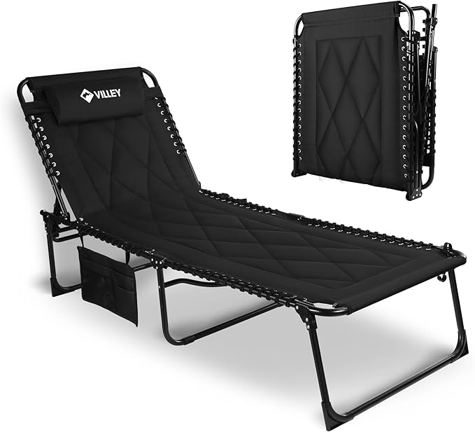 Oversized Folding Lounge Chair – Padded, Reclining, Portable