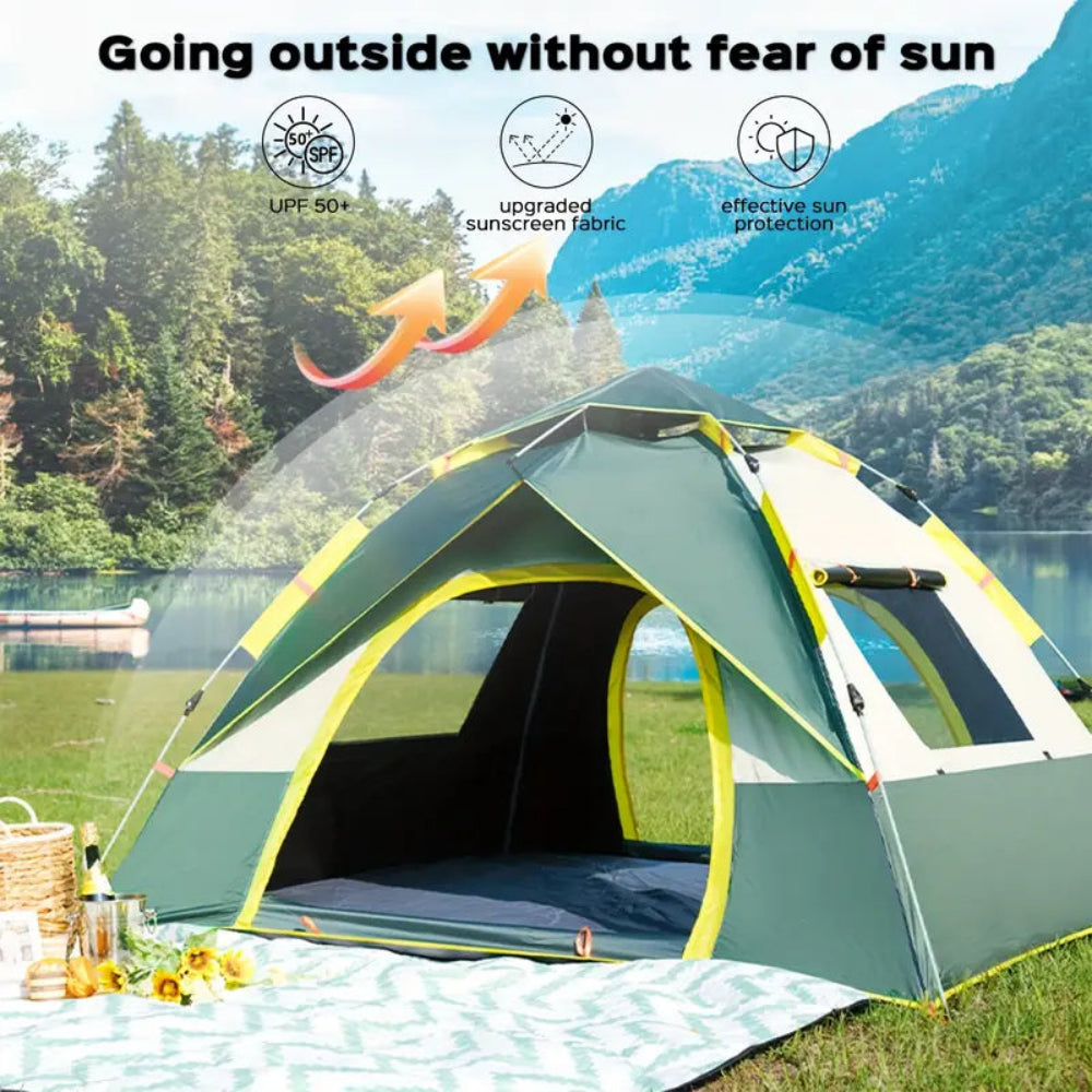3-4 Person Pop-Up Camping Tent – Waterproof, UV Protection, Easy Setup