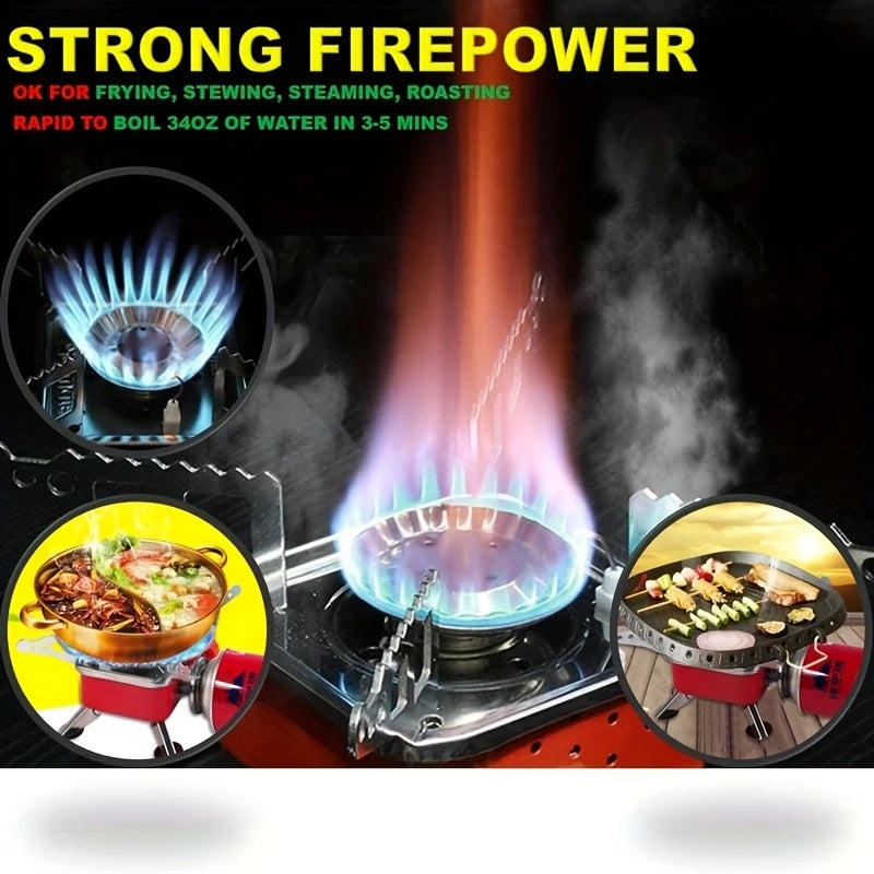 Portable Foldable Gas Camping Stove – Strong Firepower & Compact