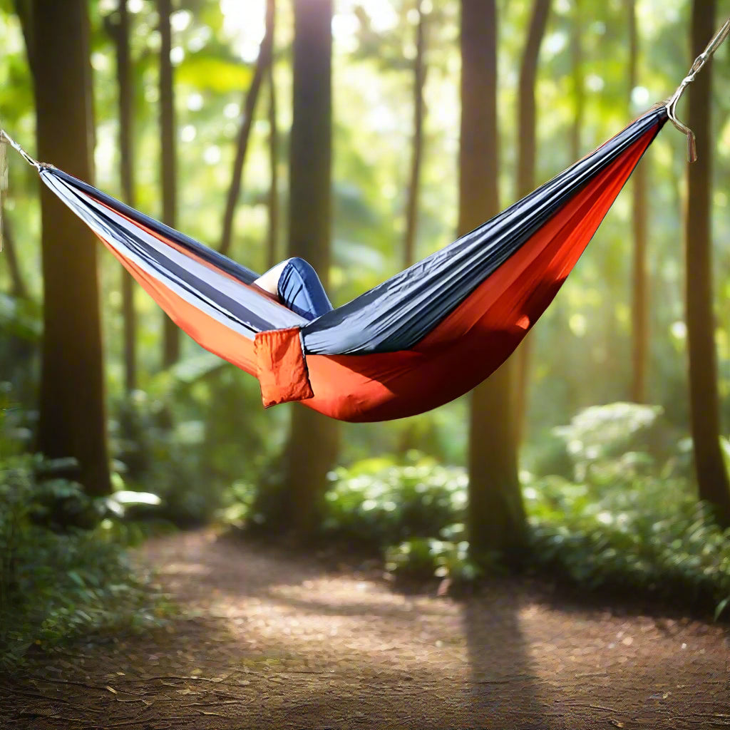 Portable Nylon Camping Hammock with Straps & Carabiners