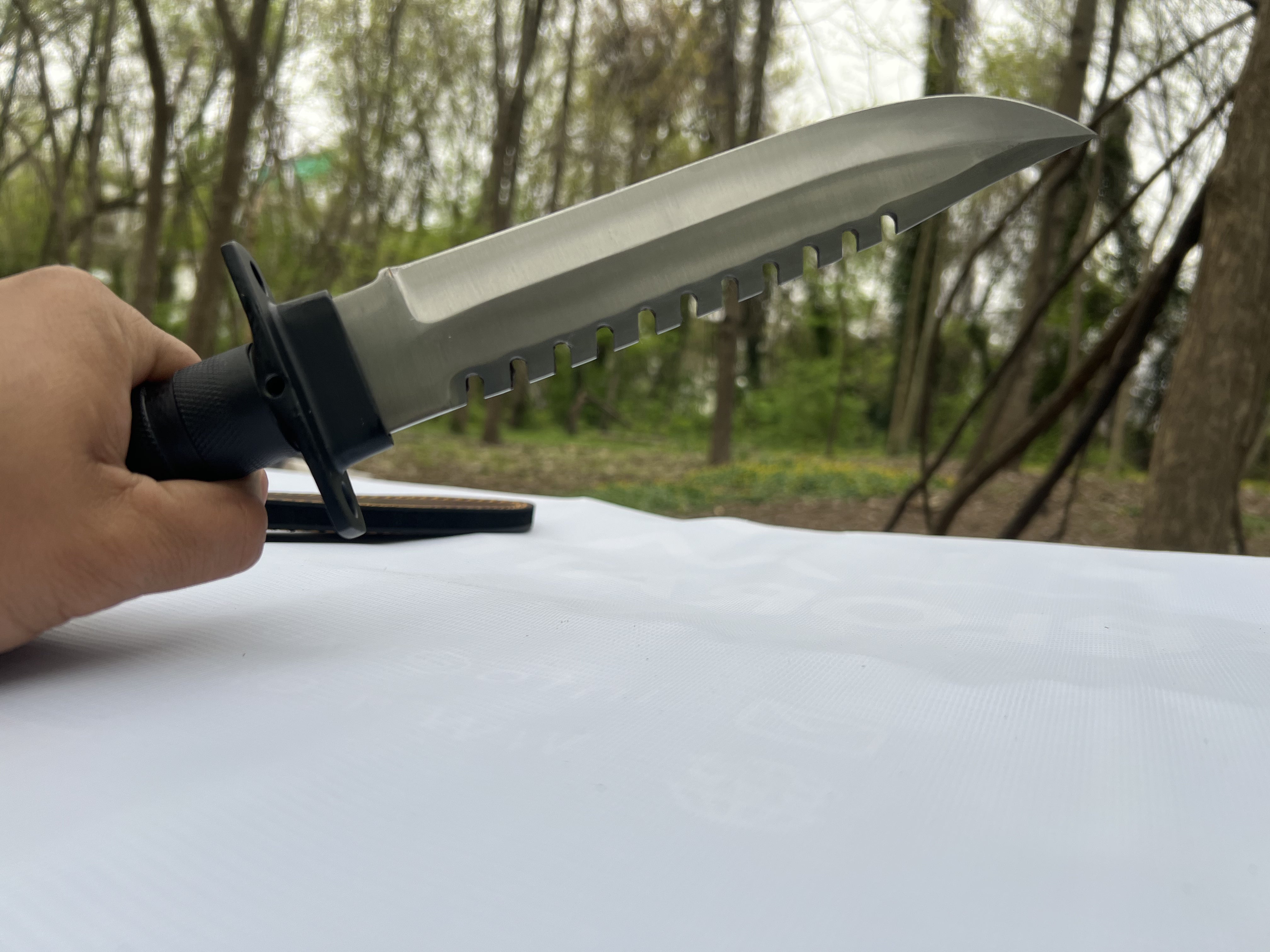 Rambo Survival Knife with Sawback Blade & Leather Sheath