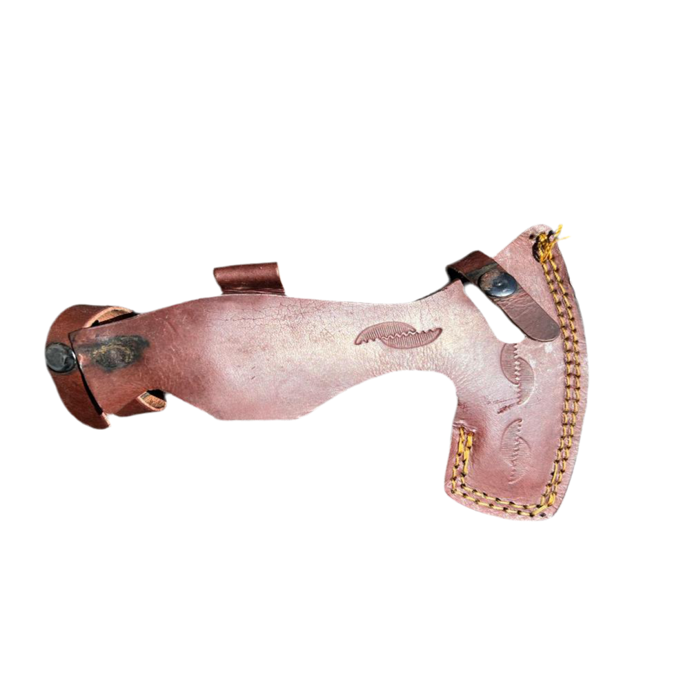 Viking Axe with Wolf Design & Sheath – Damascus Steel Hatchet