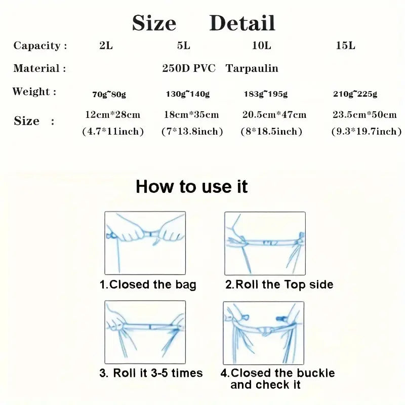 Waterproof Dry Bag – Compact Roll-Top Sack for Outdoor Use