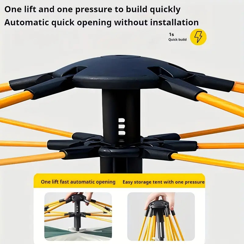 Quick Setup Pop-Up Tent for 3–4 People – One Lift & Press Frame