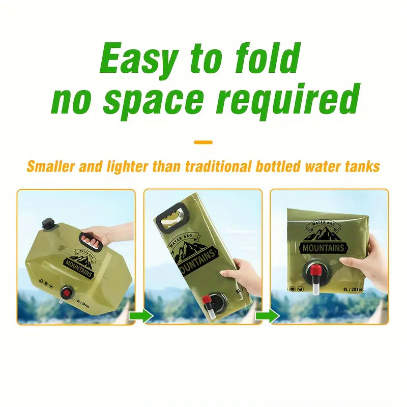 8L Foldable Water Bag – Portable Outdoor Camping Container