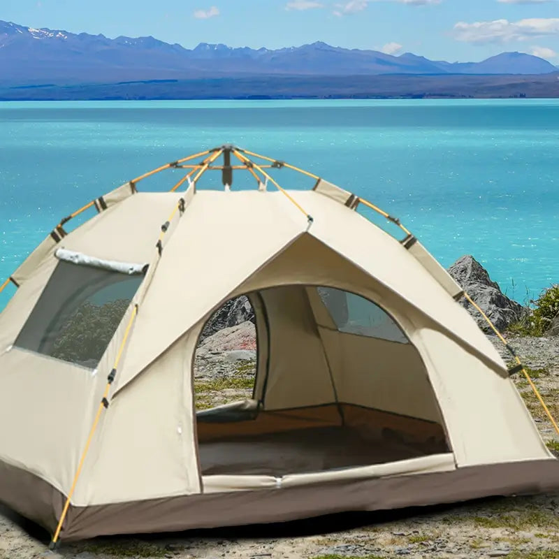 Quick Setup Pop-Up Tent for 3–4 People – One Lift & Press Frame