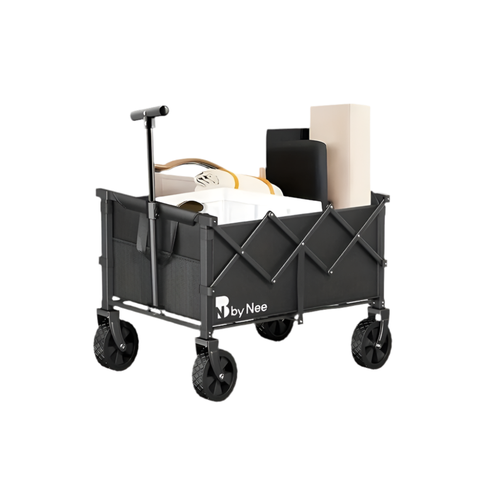 Foldable Utility Wagon Cart with 360° Wheels – 300 lbs Capacity