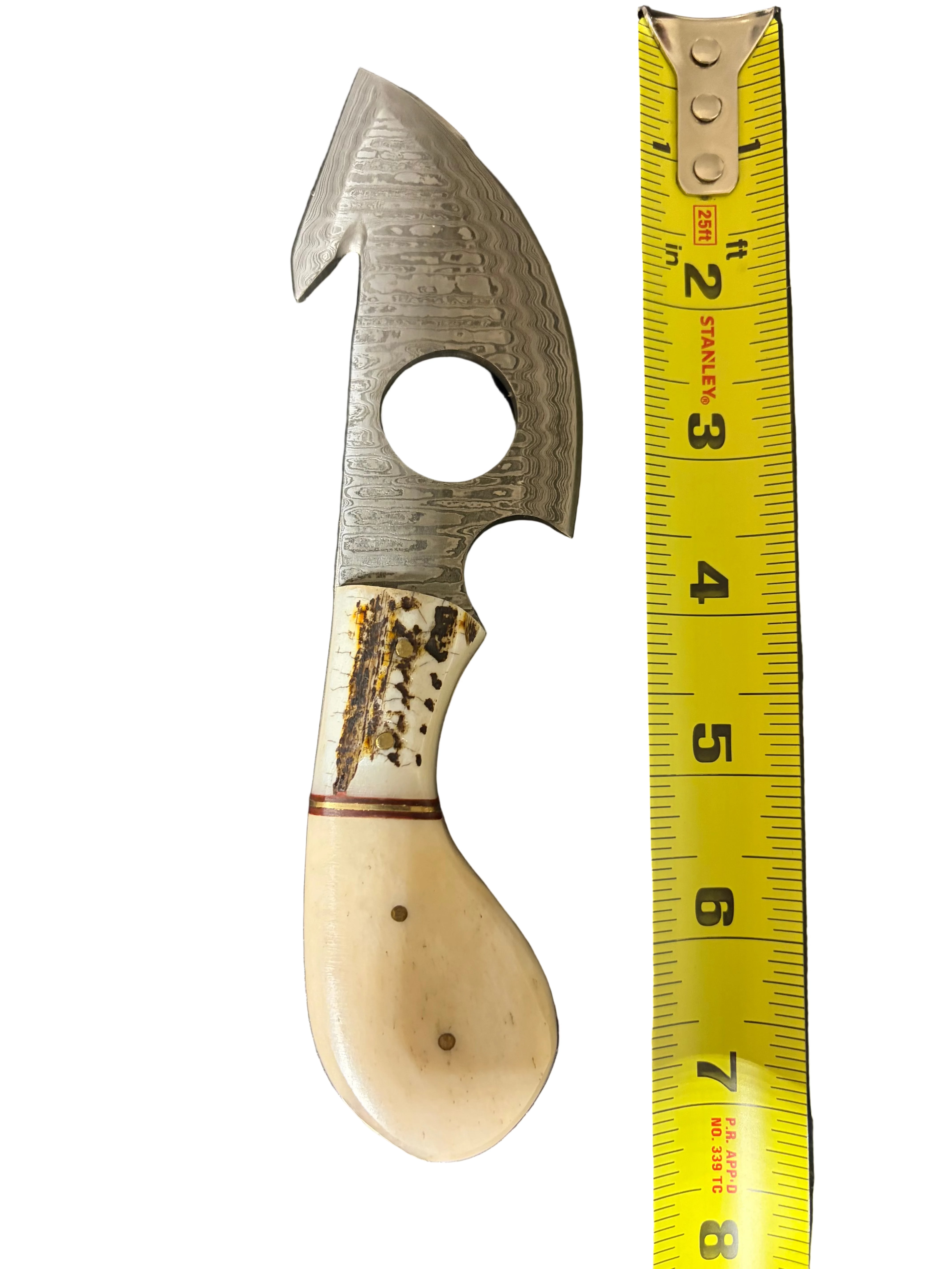 Damascus Talon Hunter – Ivory and Stag Handle Edition