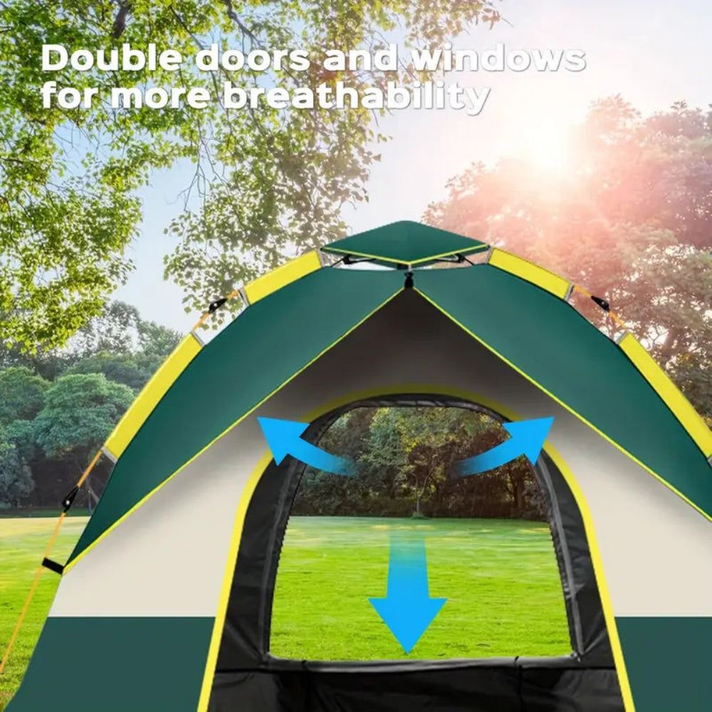 Compact Pop-Up Tent 3–4 People – Waterproof & Sun Protected