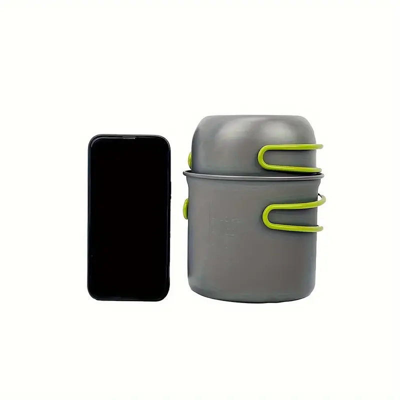 Portable Camping Cookware Set with Foldable Utensils