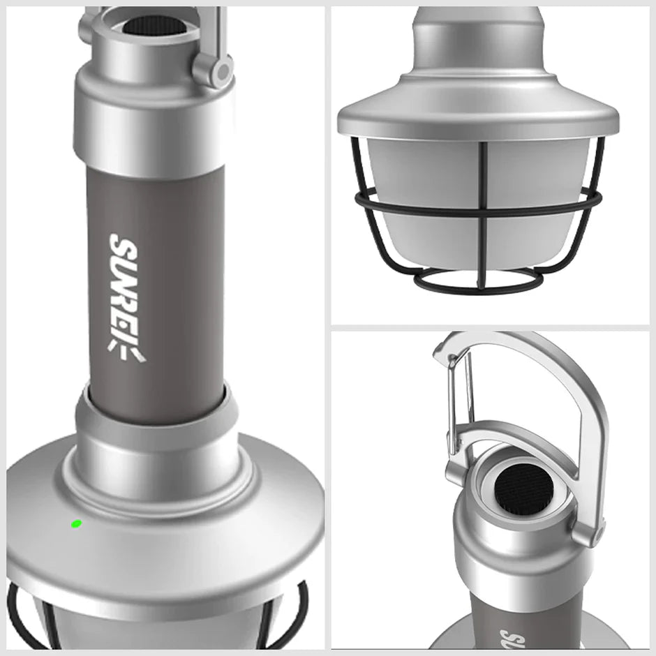 Portable Rechargeable Camping Light with Battery & Charger