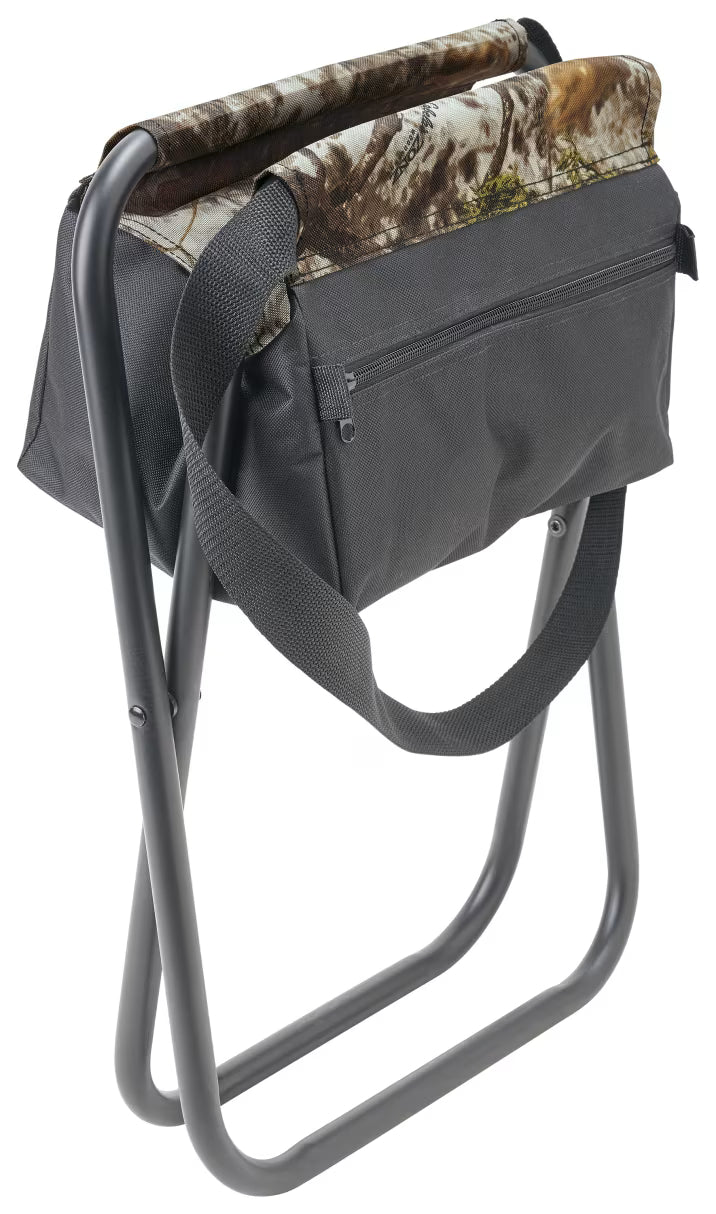 Pursuit Camo Folding Stool with Cooler Bag – Portable Outdoor Seat