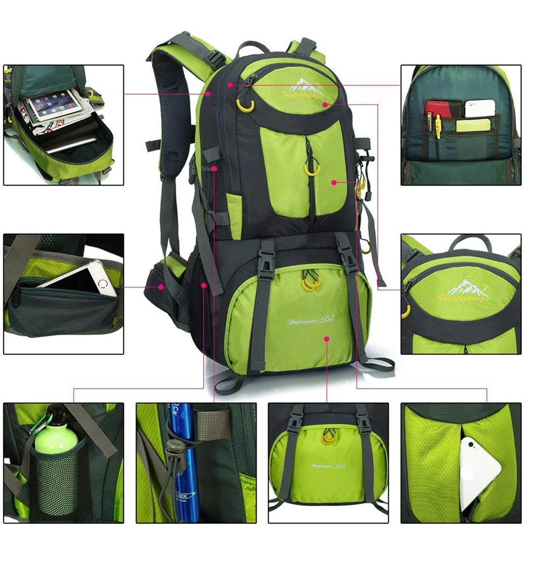 Waterproof 50L Backpack for Hiking, Camping & Travel