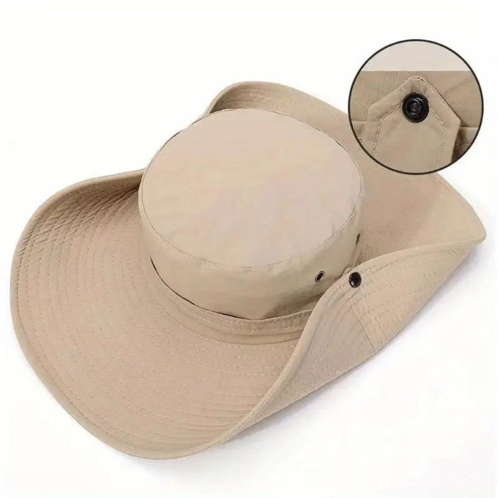 Wide Brim Sun Hat with Chin Strap – UV Protection Outdoor Hat