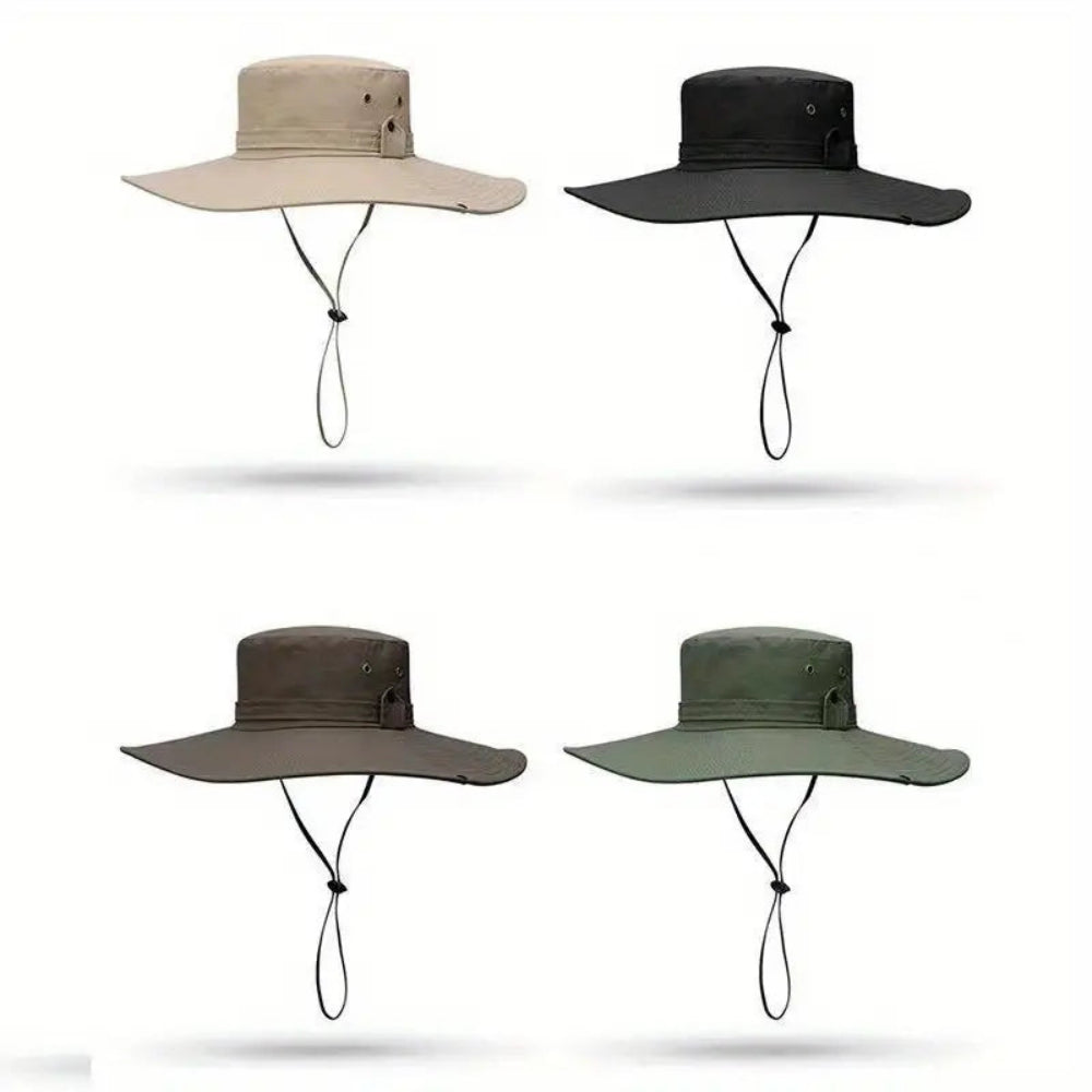 Wide Brim Sun Hat with Chin Strap – UV Protection Outdoor Hat