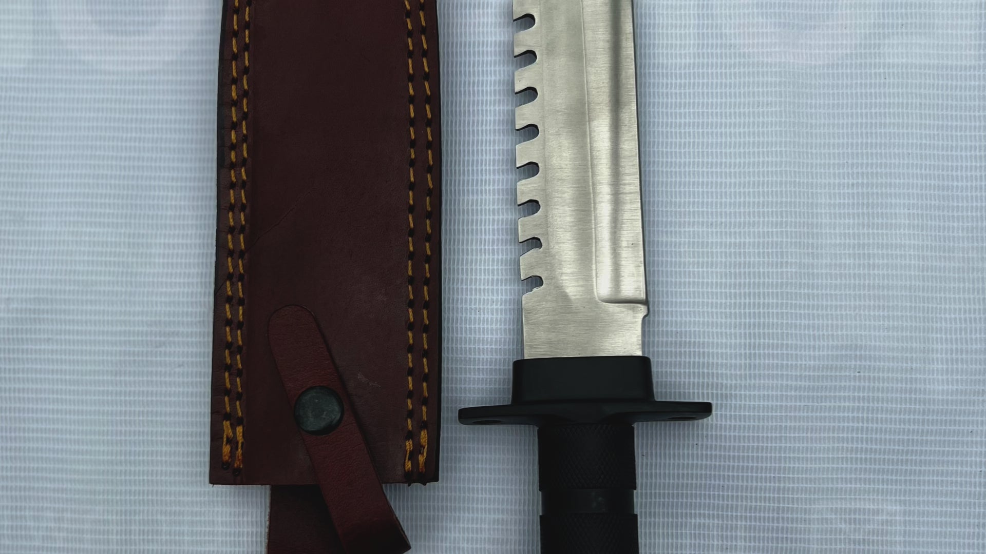 Rambo Survival Knife with Sawback Blade & Leather Sheath